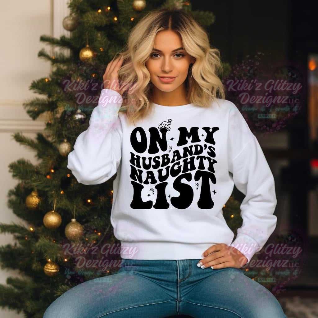 {MTO} husbands naughty list tee