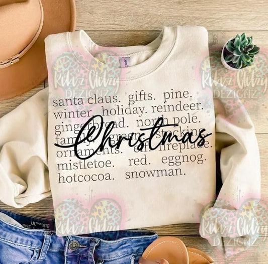 {MTO} Christmas words Tee